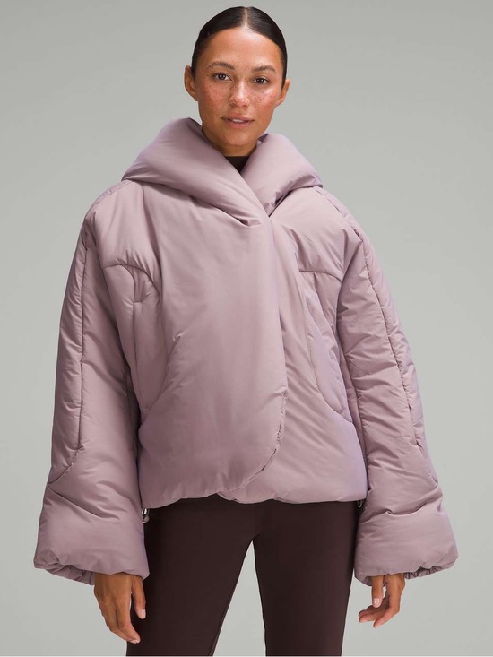 lululemon athletica Jackets & Blazers - 2. Lululemon Hooded Insulated Wrap Heathered Light Orbit Puffer Coat NWT